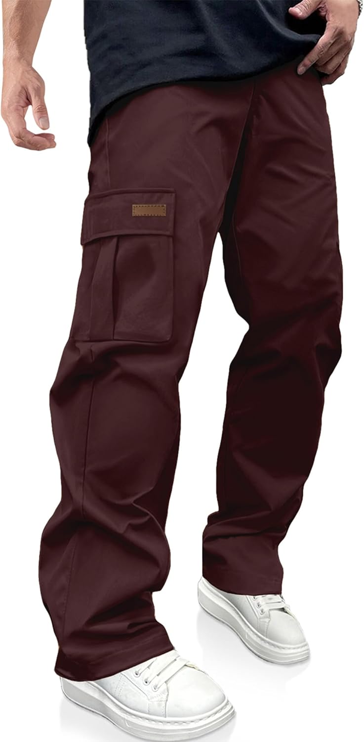 PLEPAN Men's Casual Cargo Pants Drawstring Hiking Pants Workout Tactical Joggers Sweatpants for Men - Image 14