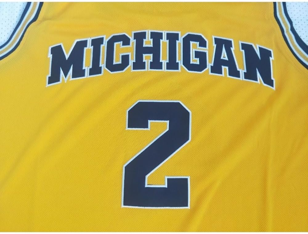 Men's State College #2 Retro Vintage Throwback Basketball Jersey Embroidered Yellow - Image 2