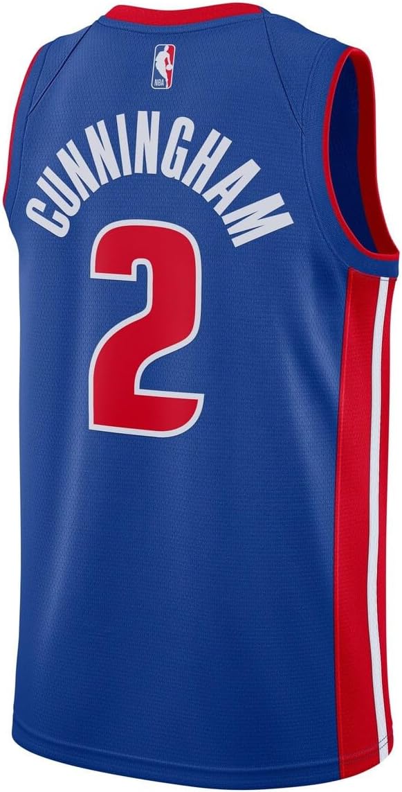 Cade Cunningham Detroit Pistons NBA Kids Youth 8-20 Blue Icon Edition Swingman Jersey - Image 3