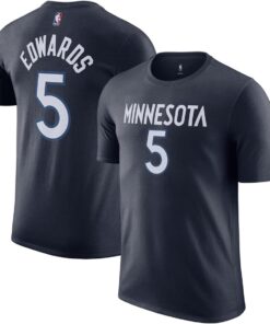 Anthony Edwards Minnesota Timberwolves NBA Kids Youth 4-20 Navy Icon Edition Performance Jersey T-Shirt