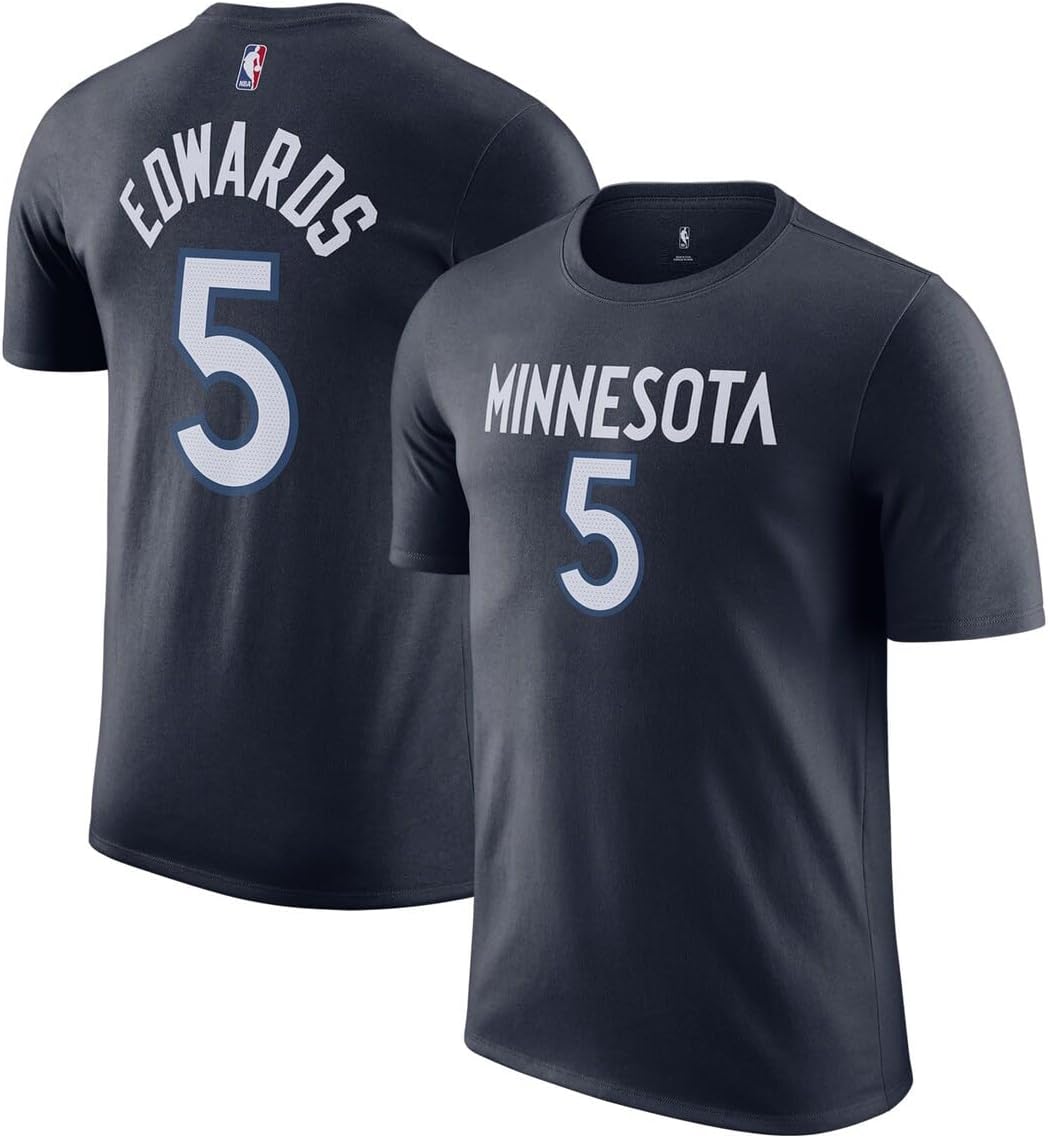 Anthony Edwards Minnesota Timberwolves NBA Kids Youth 4-20 Navy Icon Edition Performance Jersey T-Shirt