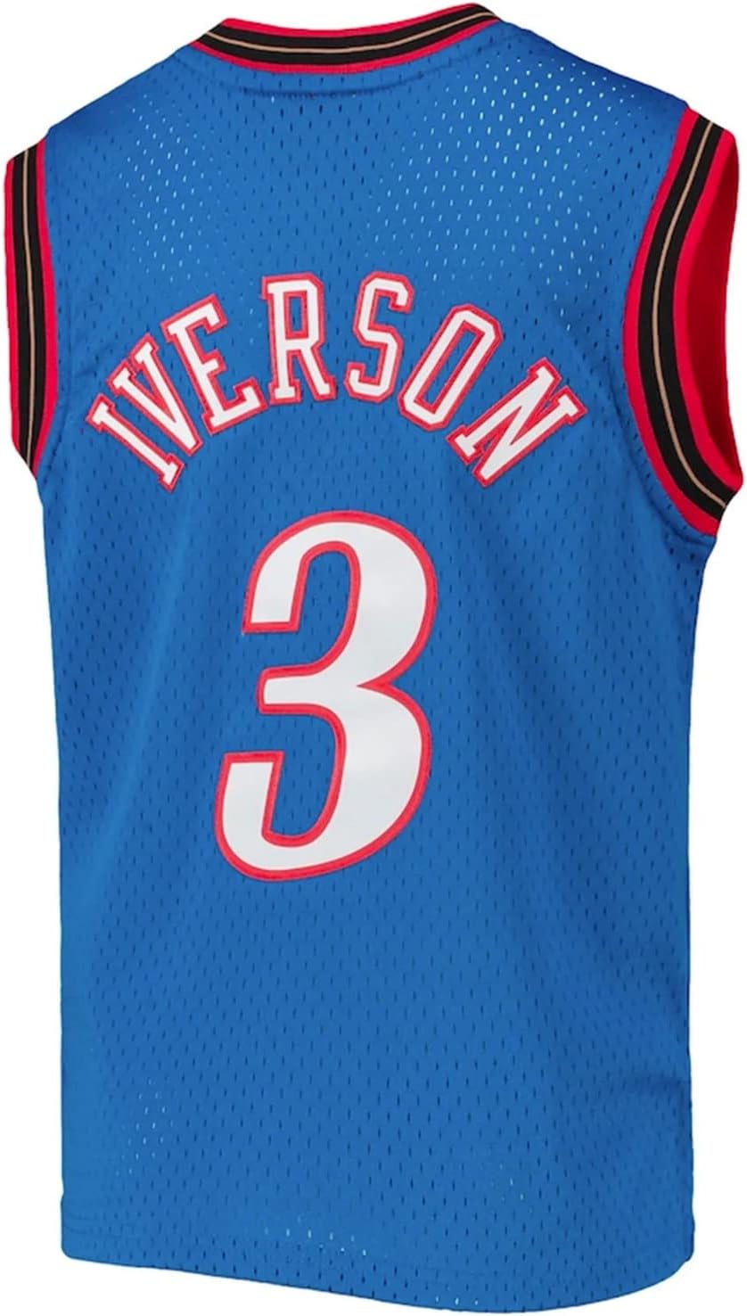 Youth Allen Iverson Philadelphia 76ers 1999 Swingman Blue Jersey - Image 3