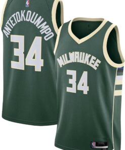 Giannis Antetokounmpo Milwaukee Bucks NBA Kids Youth 8-20 Green Icon Edition Swingman Jersey