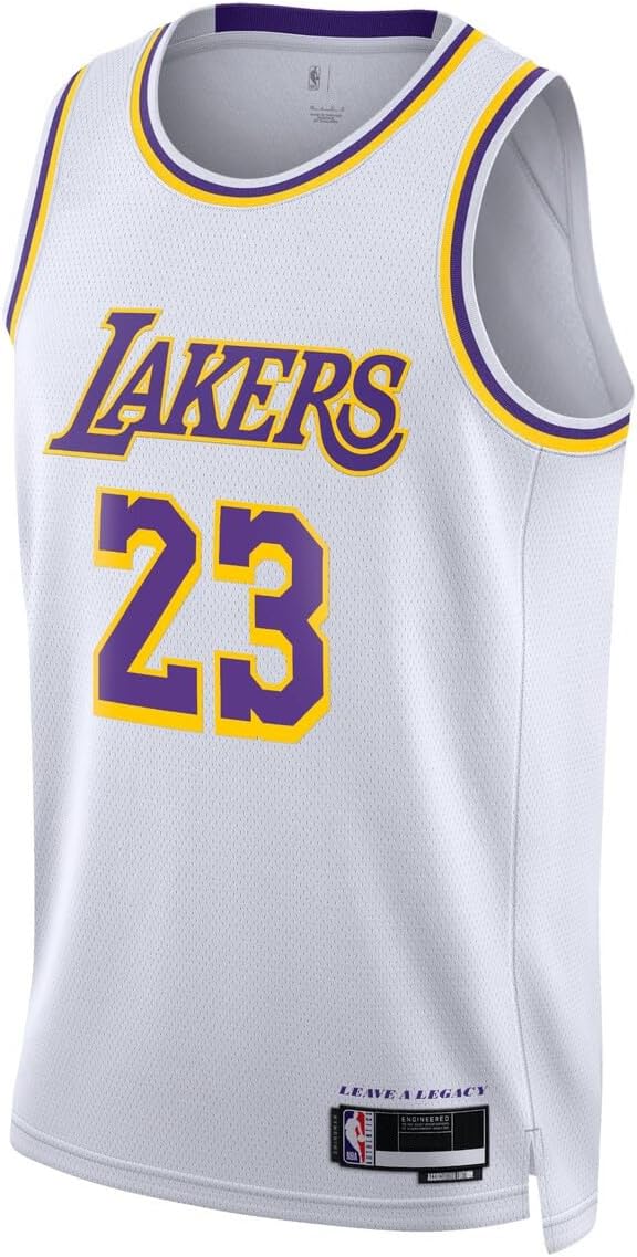 Outerstuff Lebron James Los Angeles Lakers NBA Kids Youth 8-20 Association Edition White Swingman Jersey - Image 2