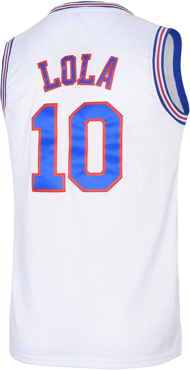 Lola Jersey #10 Cosplay Movie Jerseys for 90s Hip Hop Party Costume for Men/Women Basketball Jersey - Image 2