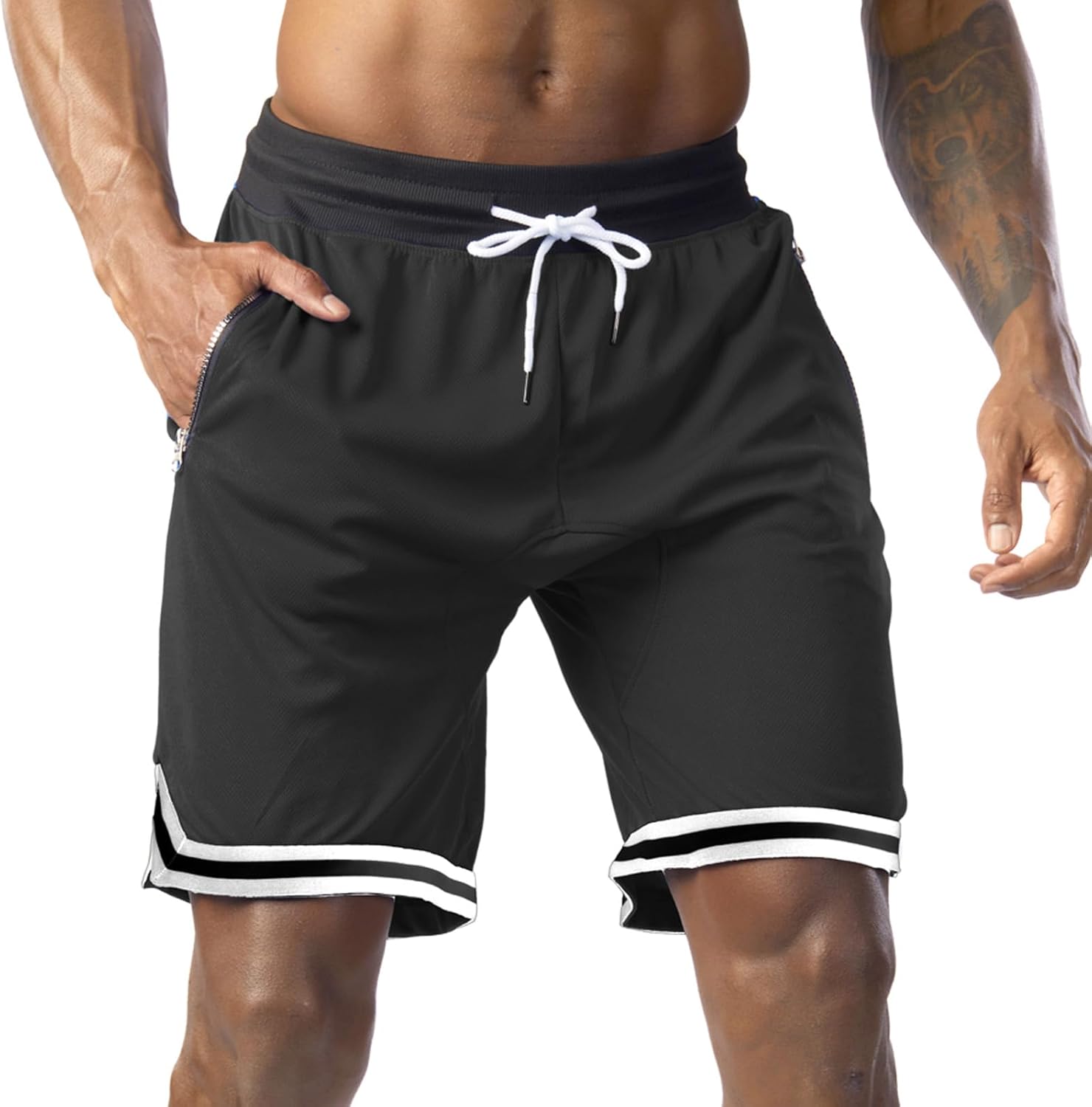 Men's Basketball Shorts.Breathable, Stretchy, Quick-Dry with Zipper Pocket - Image 5