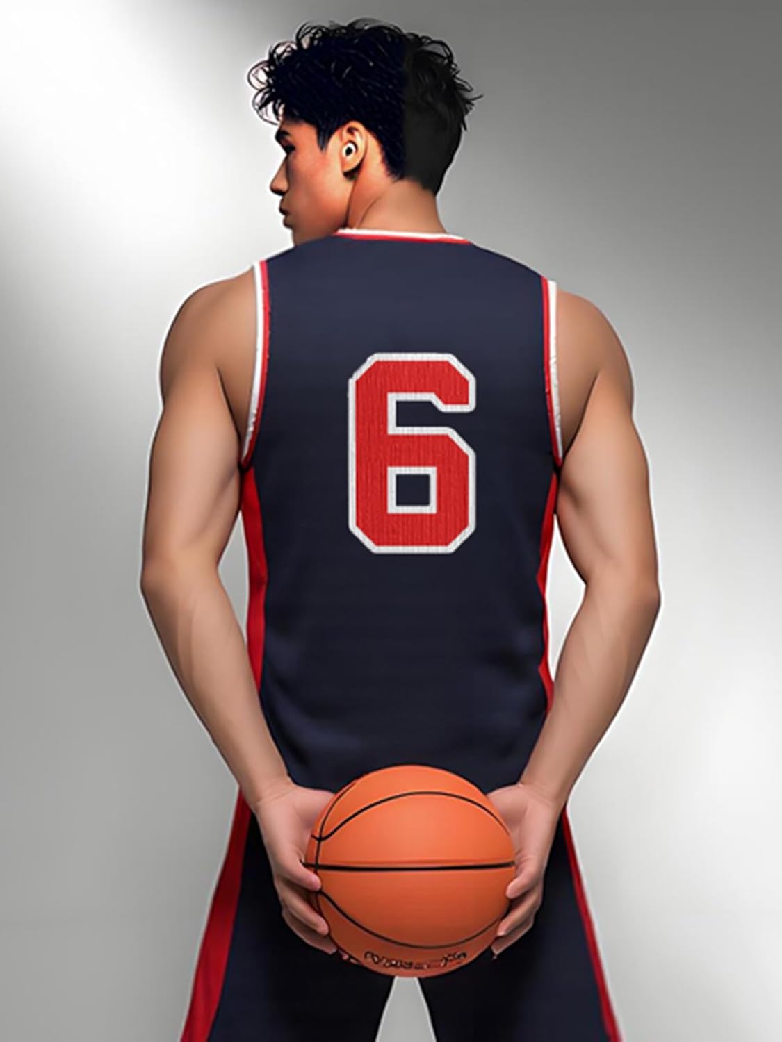 Men's USA Basketball Jersey White Black Tank Number America Flag Basketball Uniform Red White Blue Top for Sports Training - Image 3