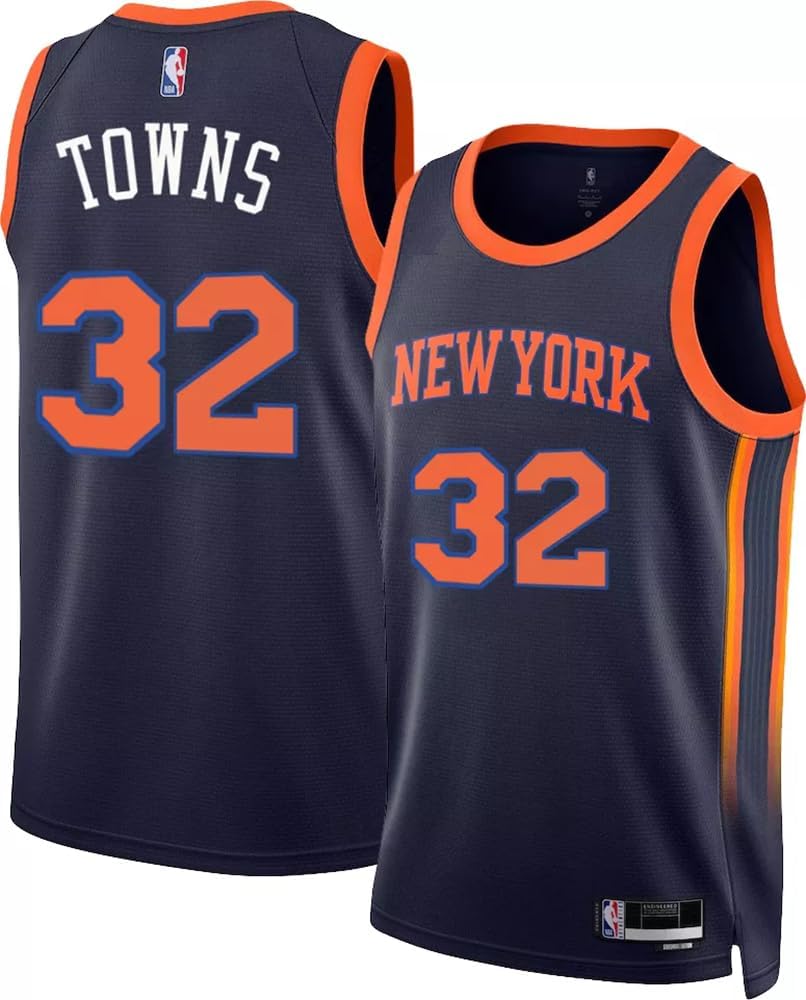 Karl-Anthony Towns New York Knicks NBA Kids Youth 8-20 Navy Statement Edition Swingman Jersey