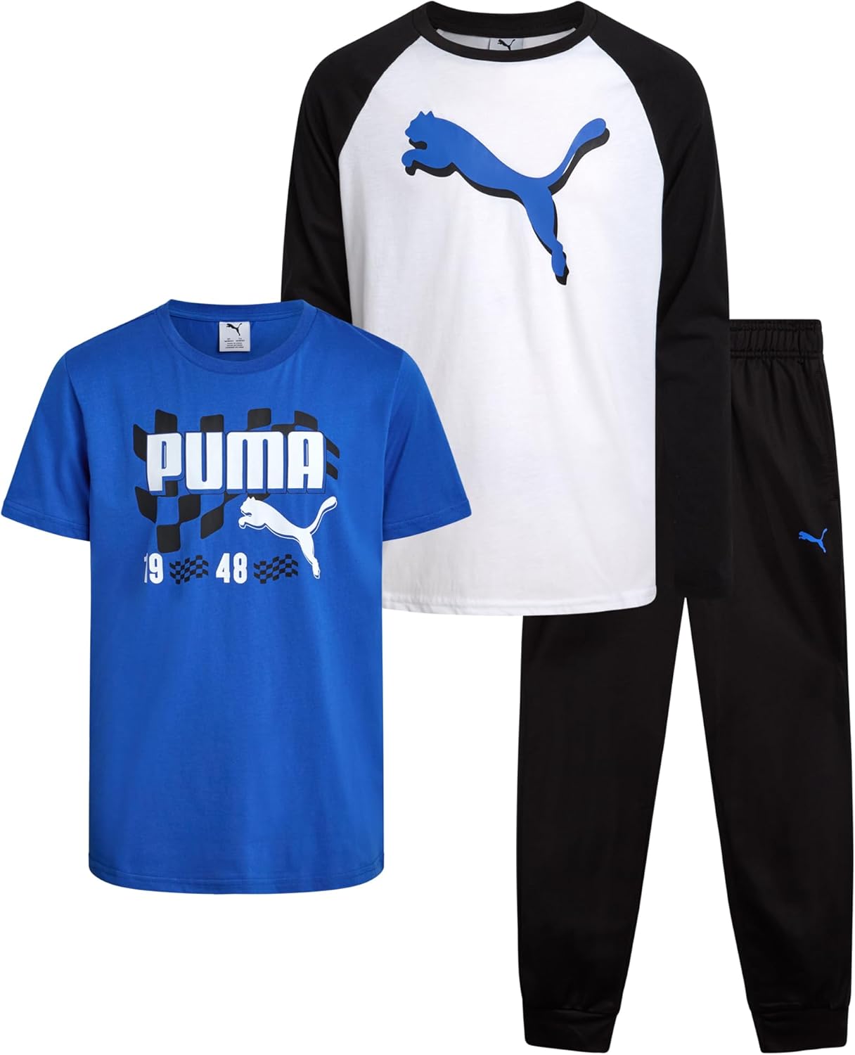PUMA Boys Sweatpants Set - 3 Piece Fleece Pullover Long Sleeve Shirts Boys TShirt and Jogger Pants Kids Activewear Set (8-16) - Image 9