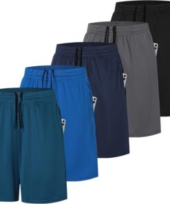 ZENGVEE 5 Pack Athletic Gym Mens Shorts Workout Quick Dry Basketball Shorts with Pockets for Running Casual Activewear