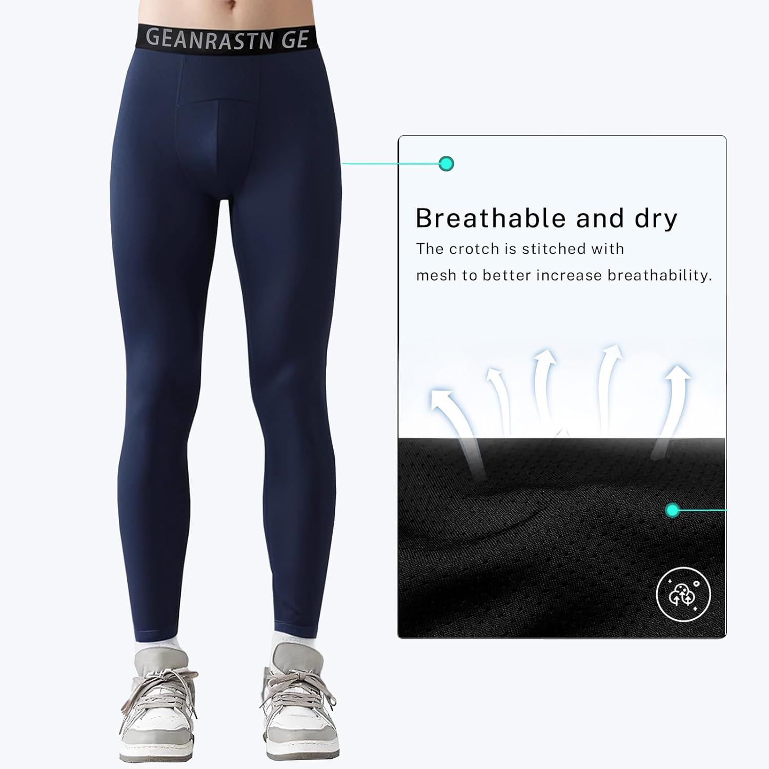 Youth Boys Compression Pants for Basketball Leggings Sports Tights Kids Athletic Soccer Base Layer 2 Pack - Image 3