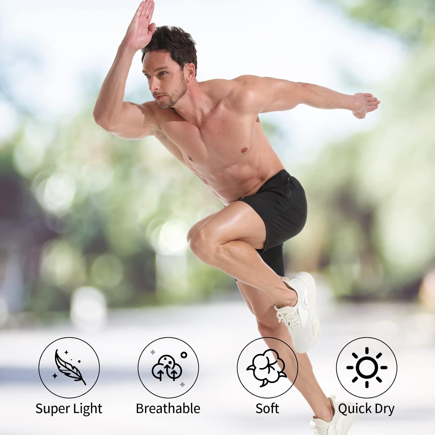 VPOS Gym Shorts for Men 5 Inch - Lightweight Mens Athletic Shorts Quick Dry Workout Running Shorts with Zipper Pockets - Image 3