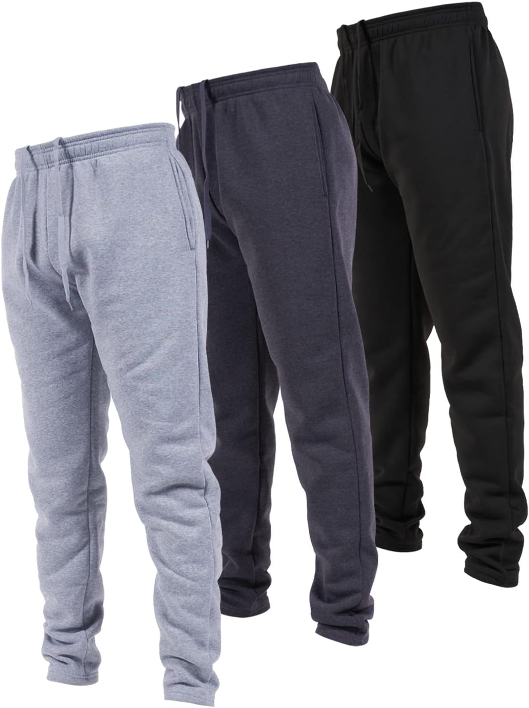 Ultra Performance 3 Pack Mens Open Bottom Sweatpants with Pockets, Casual Sweatpants for Men - Image 11