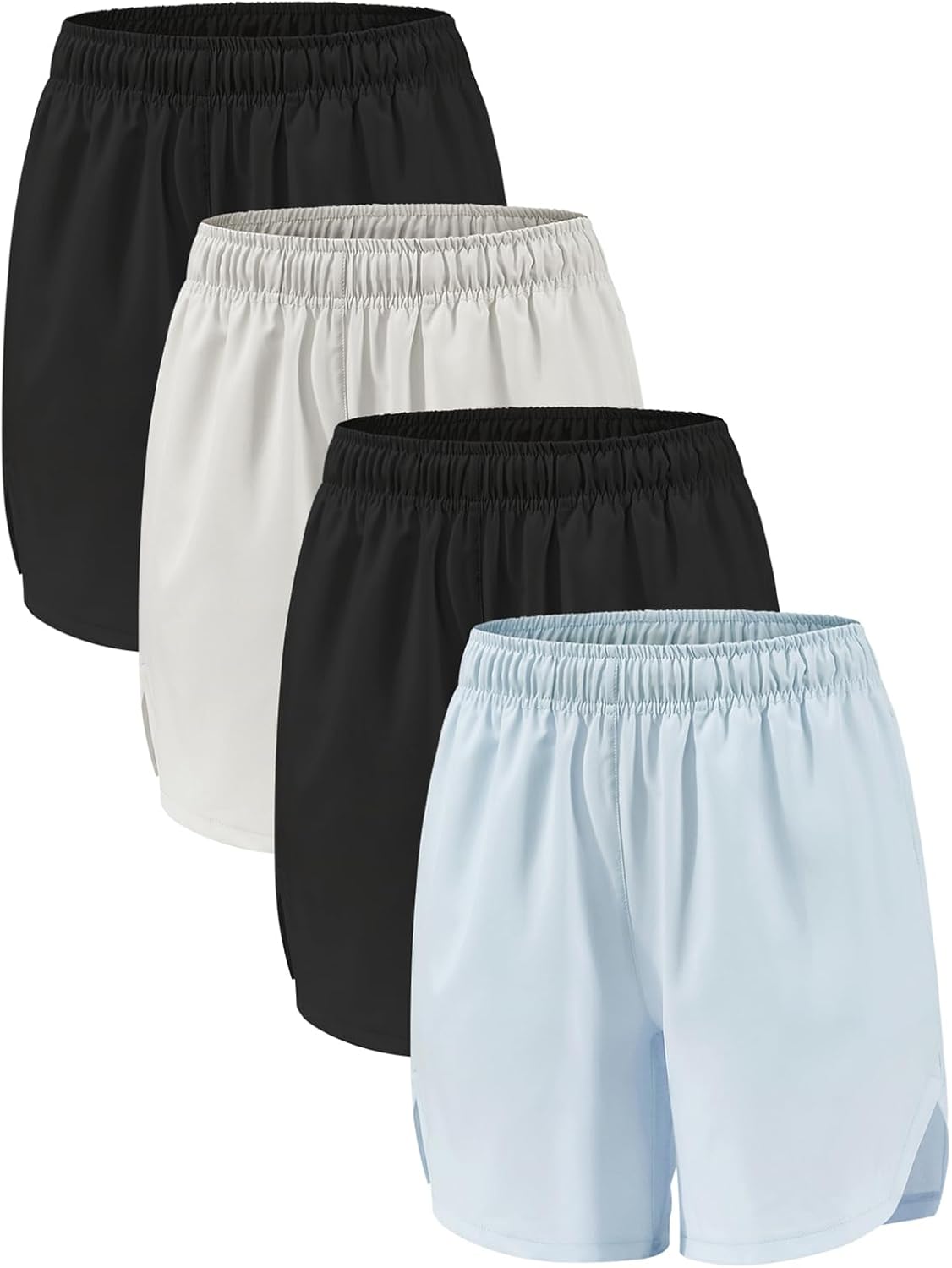 4 Pack Girls Athletic Shorts,Girls Basketball Shorts,Kids Workout Soccer Short for Girl with Drawstring & Pockets - Image 7