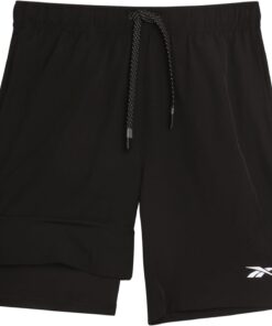 Reebok Boys Shorts - 2 in 1 Basketball Shorts with Compression Liner and Pockets - Gym and Running Boys Athletic Shorts
