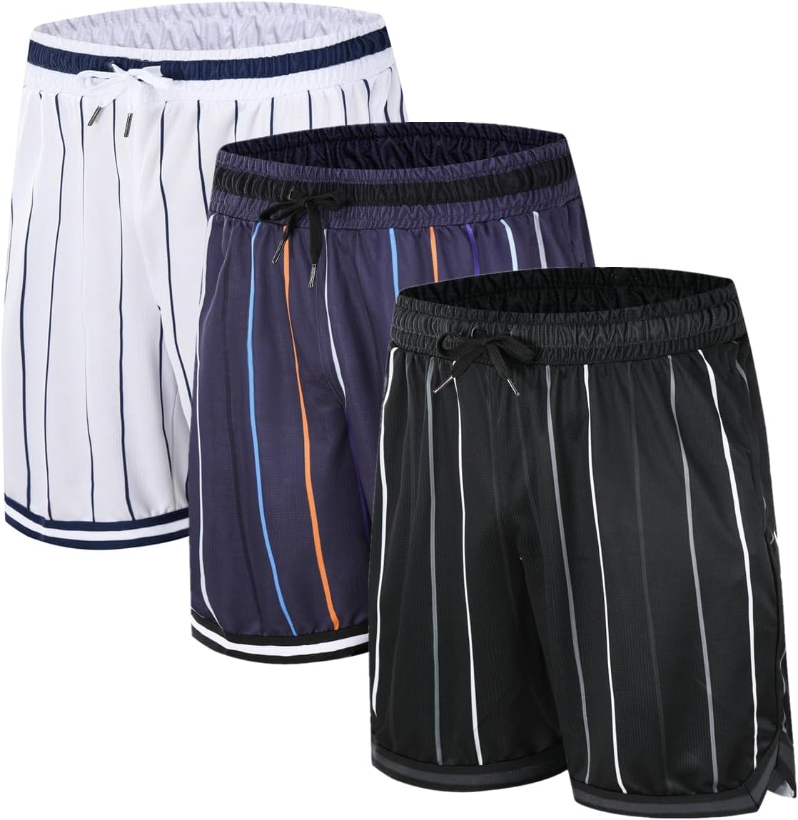 2/3 Pack Basketball Shorts with Zipper Pockets for Men,Active Athletic Shorts - Image 10