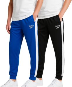 Reebok Boys Sweatpants - 2 Pack Performance Tricot Boys Joggers Athletic Pants with Elastic Waistband (Sizes Run Small)