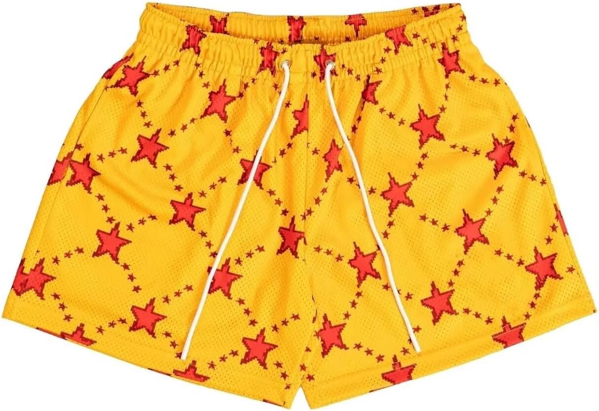 Men's Mesh Basketball Shorts Breathable Athletic Shorts with Pockets Lightning & Star Print Gym Training Outdoor - Image 45