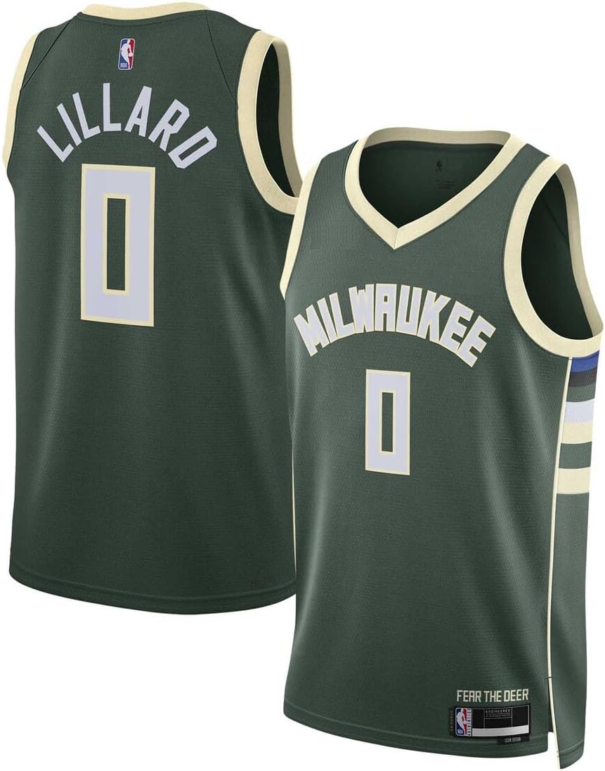 Damian Lillard Milwaukee Bucks NBA Kids Youth 8-20 Green Icon Edition Swingman Jersey