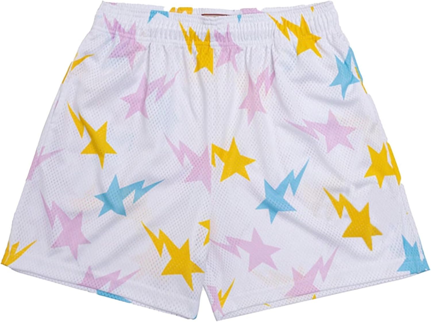 Men's Mesh Basketball Shorts Breathable Athletic Shorts with Pockets Lightning & Star Print Gym Training Outdoor - Image 33