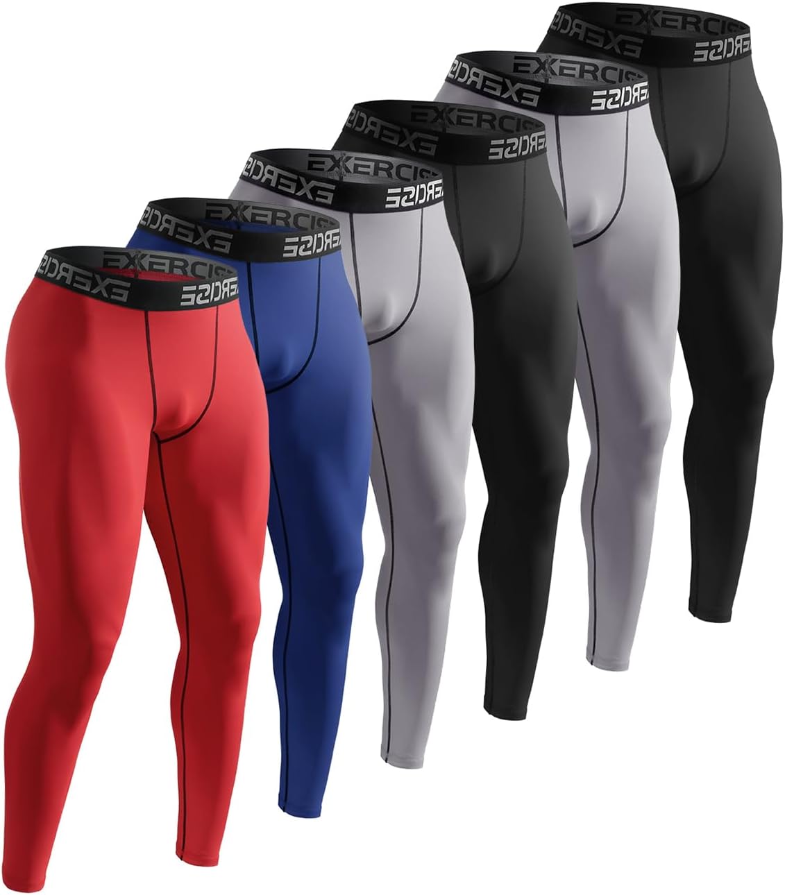 5/6 Pack Men’s Compression Pants Performance Athletic Baselayer Leggings Running Tights for Workout Basketball - Image 9