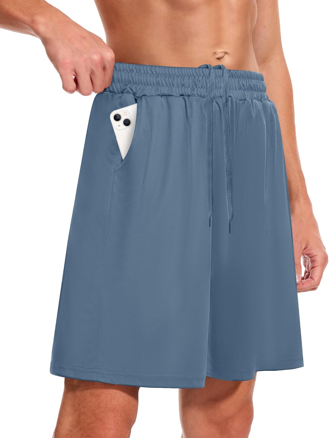 Men's Athletic Gym Shorts - Quick Dry Black Casual Basketball Shorts with Pockets for Running Workout Activewear - Image 16