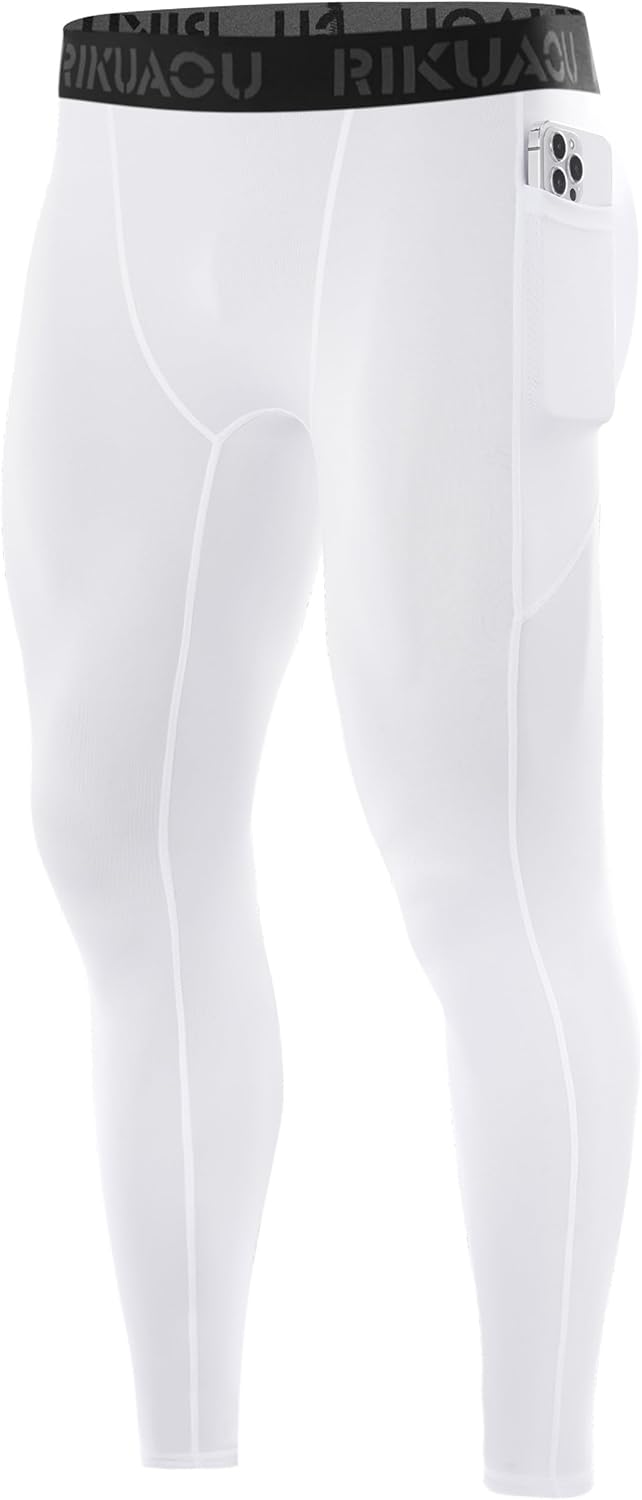 Men’s Compression Pants Running Leggings Athletic Base Layer Workout Tights with Pockets for Sports Basketball - Image 9