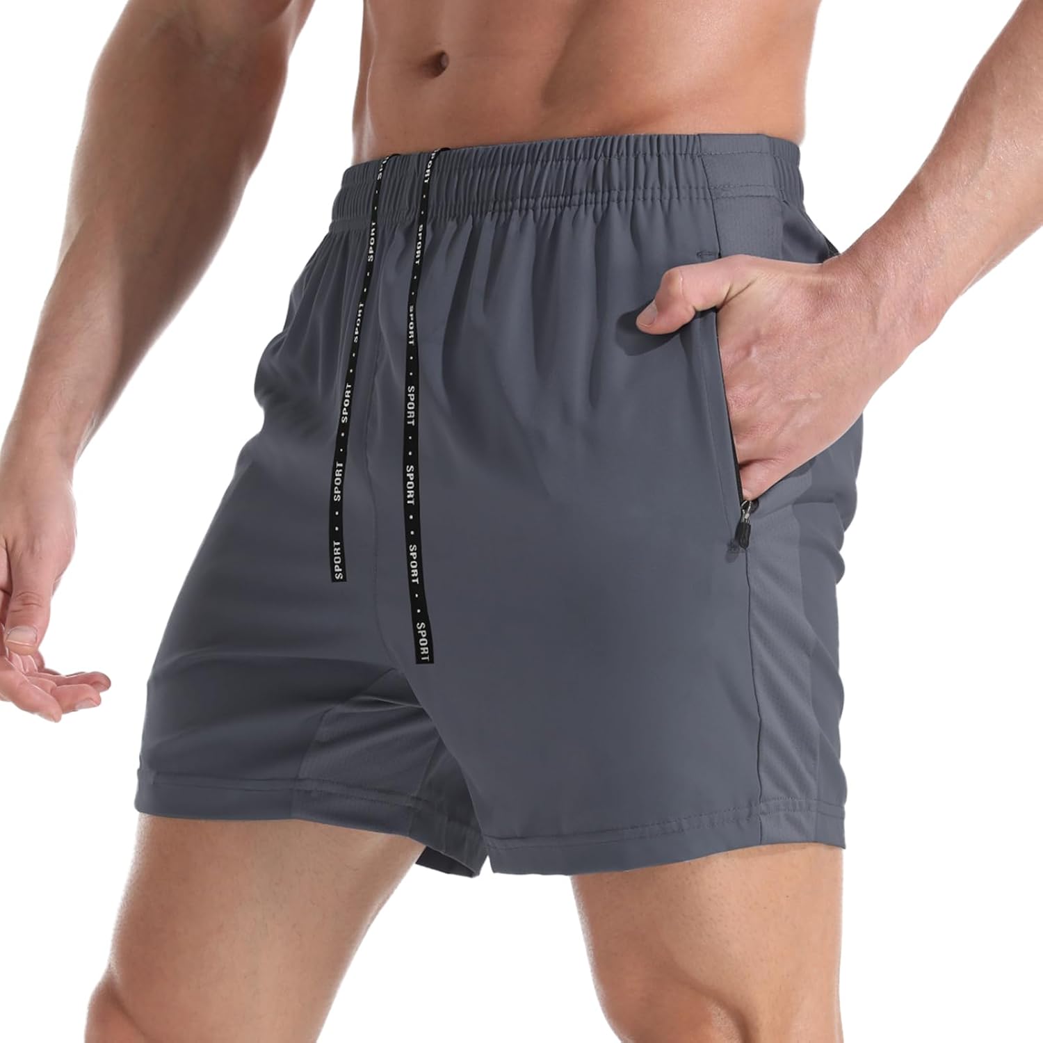 VPOS Gym Shorts for Men 5 Inch - Lightweight Mens Athletic Shorts Quick Dry Workout Running Shorts with Zipper Pockets - Image 8