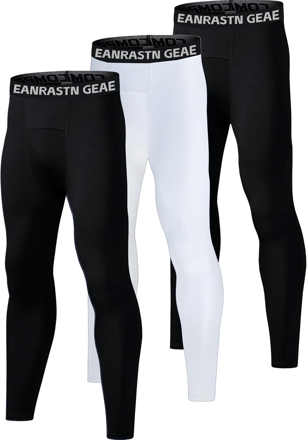 3 Pack Boys' Youth Compression Leggings Pants Tights Athletic Base Layer for Running Hockey Basketball