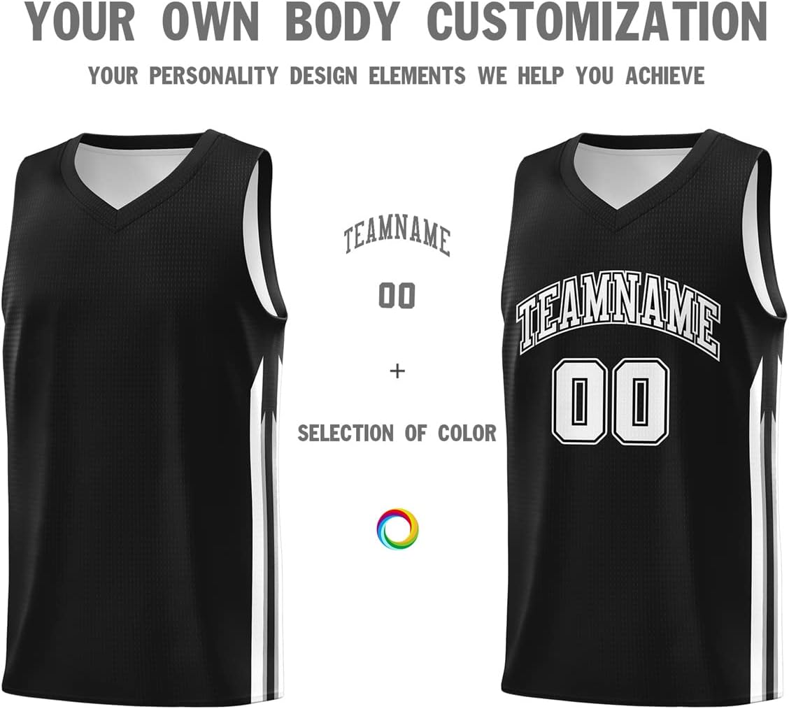 Custom Basketball Jersey for Men &Boy,Blank Athletic Uniform Personalized Printed Team Name Number Logo - Image 2