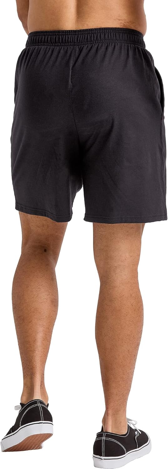 Hanes Mens Originals Cotton Shorts with Pockets, Pull-on Jersey Gym Shorts, 7" - Image 2