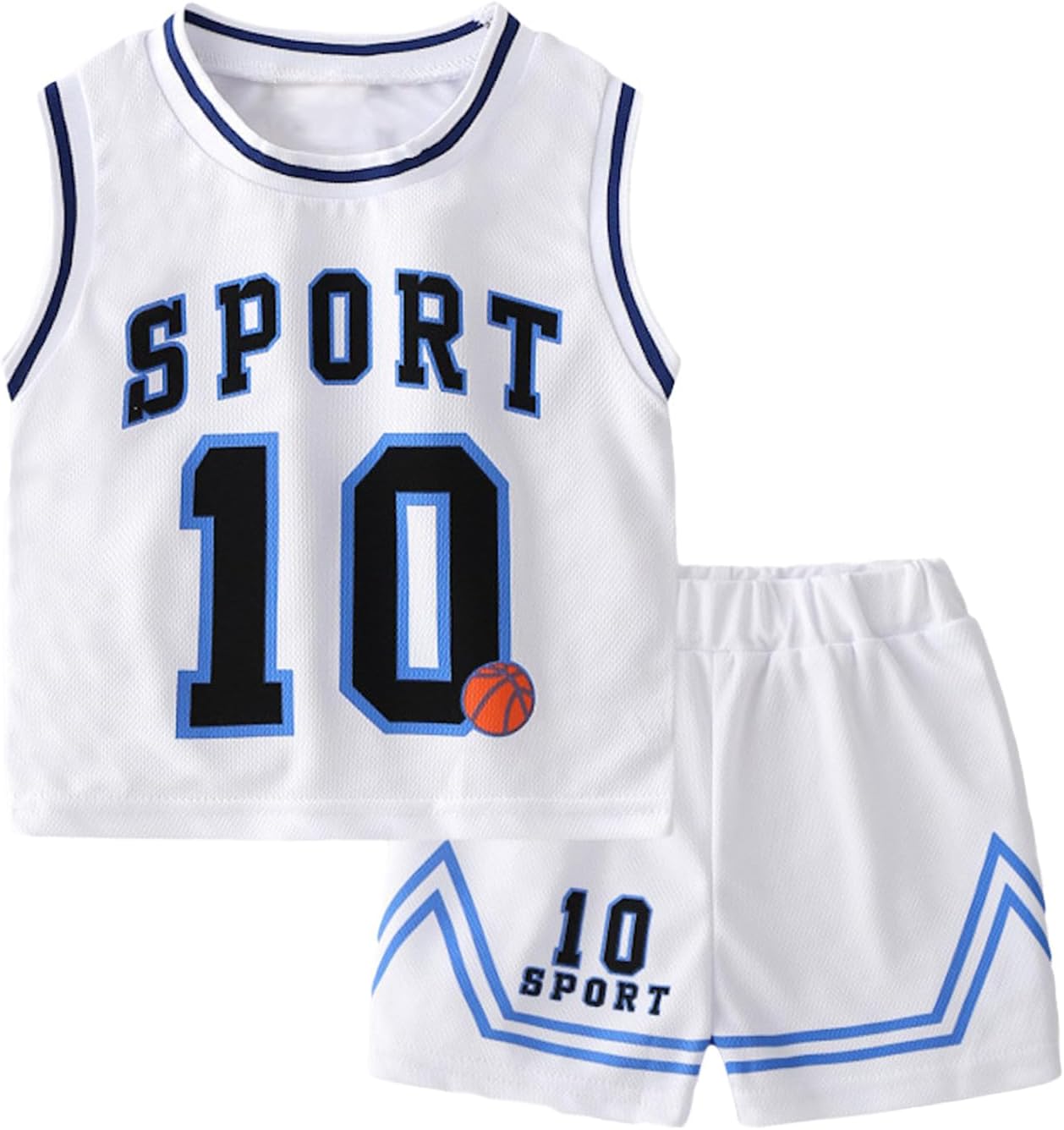 Toddler Kids Sports Athletic Jersey Shorts Set Todder Boys Jerseys Outfit 2 Piece Basketball Tank Top Mesh Shorts Set - Image 8