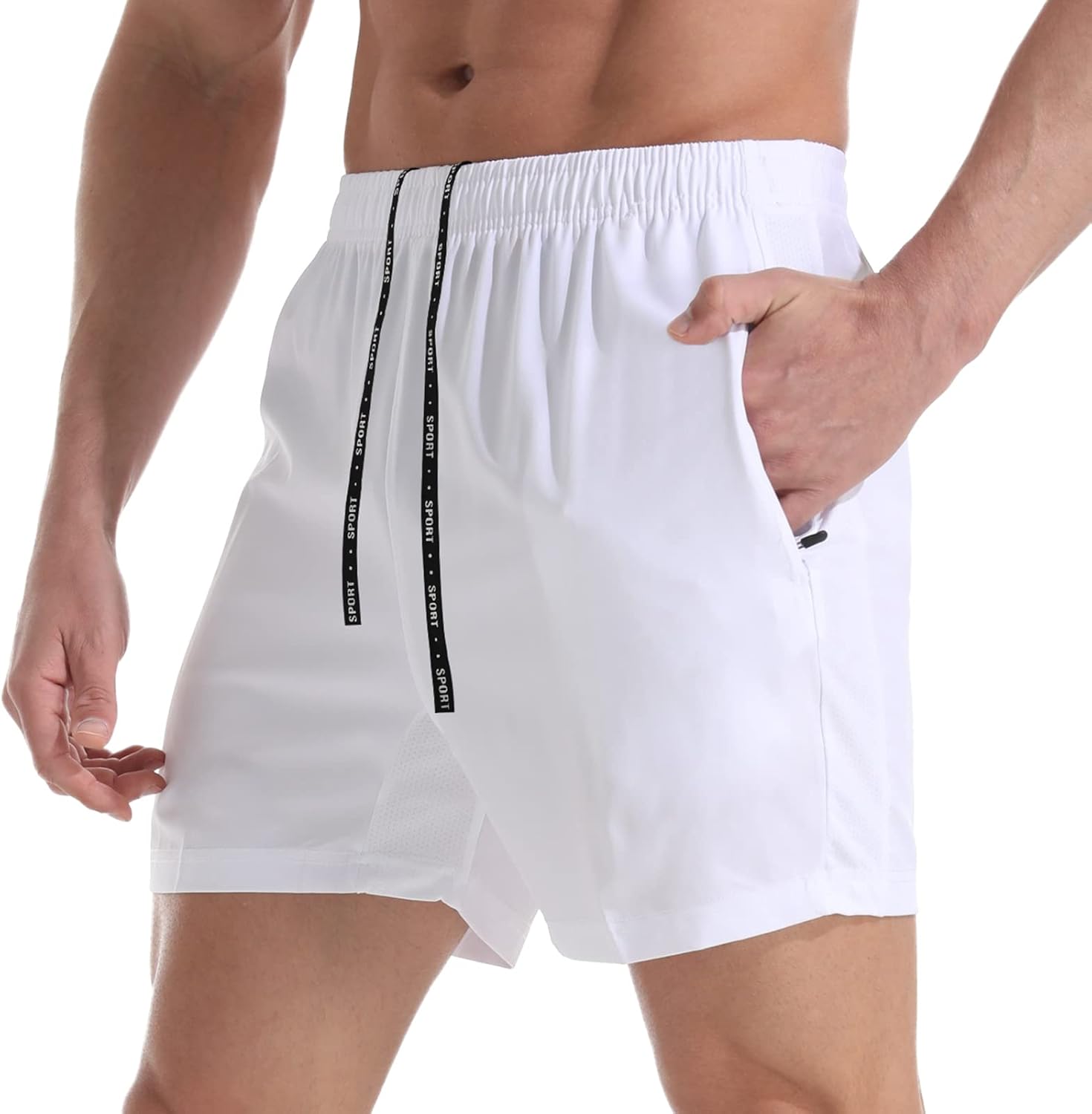 VPOS Gym Shorts for Men 5 Inch - Lightweight Mens Athletic Shorts Quick Dry Workout Running Shorts with Zipper Pockets - Image 12