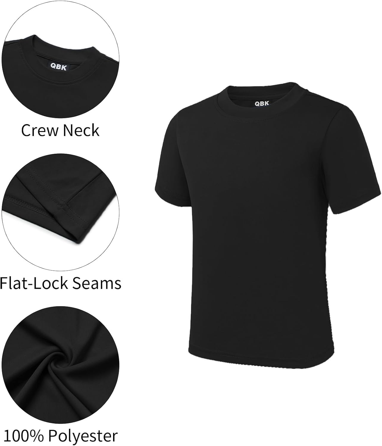 QBK 2T to Youth Neon Shirt Kids UPF 50+ Dry Fit Athletic Short Sleeve Rash Guard T Shirts for Boys Girls Sports Undershirt - Image 3