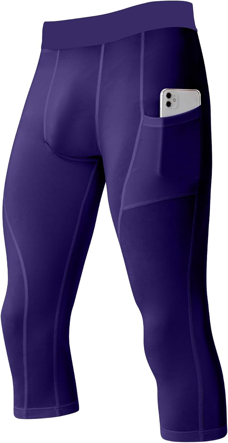 SPVISE Men's 3/4 Compression Pants Athletic Capri Leggings Dry Fit Running Tights with Pocket Basketball Sports Gym Baselayer - Image 13