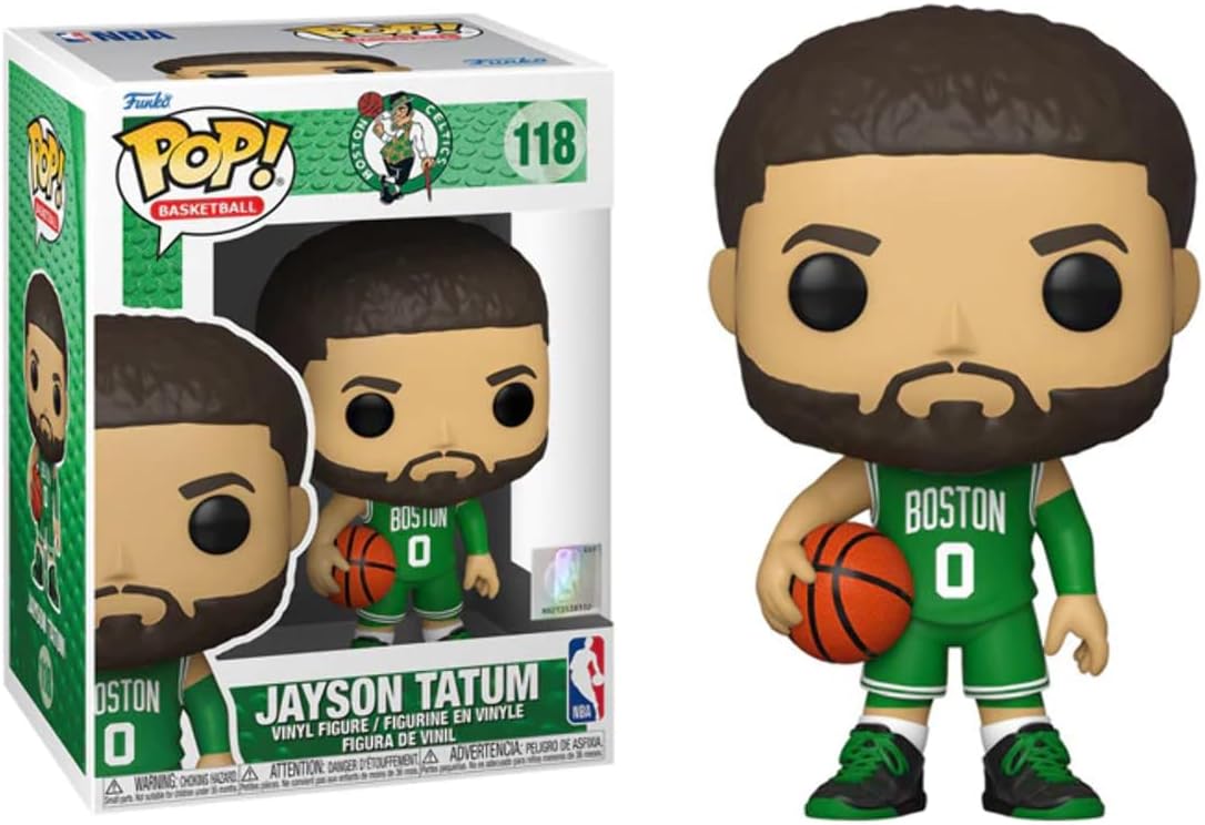 POP NBA: Celtics - Jayson Tatum (Green Jersey) Funko Vinyl Figure (Bundled with Compatible Box Protector Case), Multicolor, 3.75 inches - Image 2