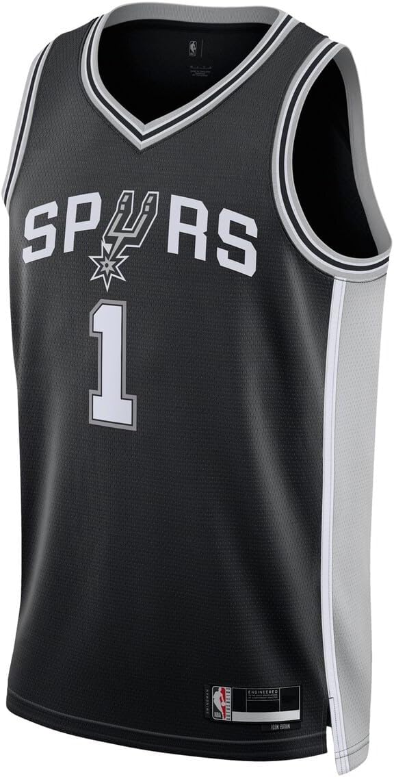 Victor Wembanyama San Antonio Spurs NBA Kids Youth 8-20 Black Icon Edition Swingman Jersey - Image 2