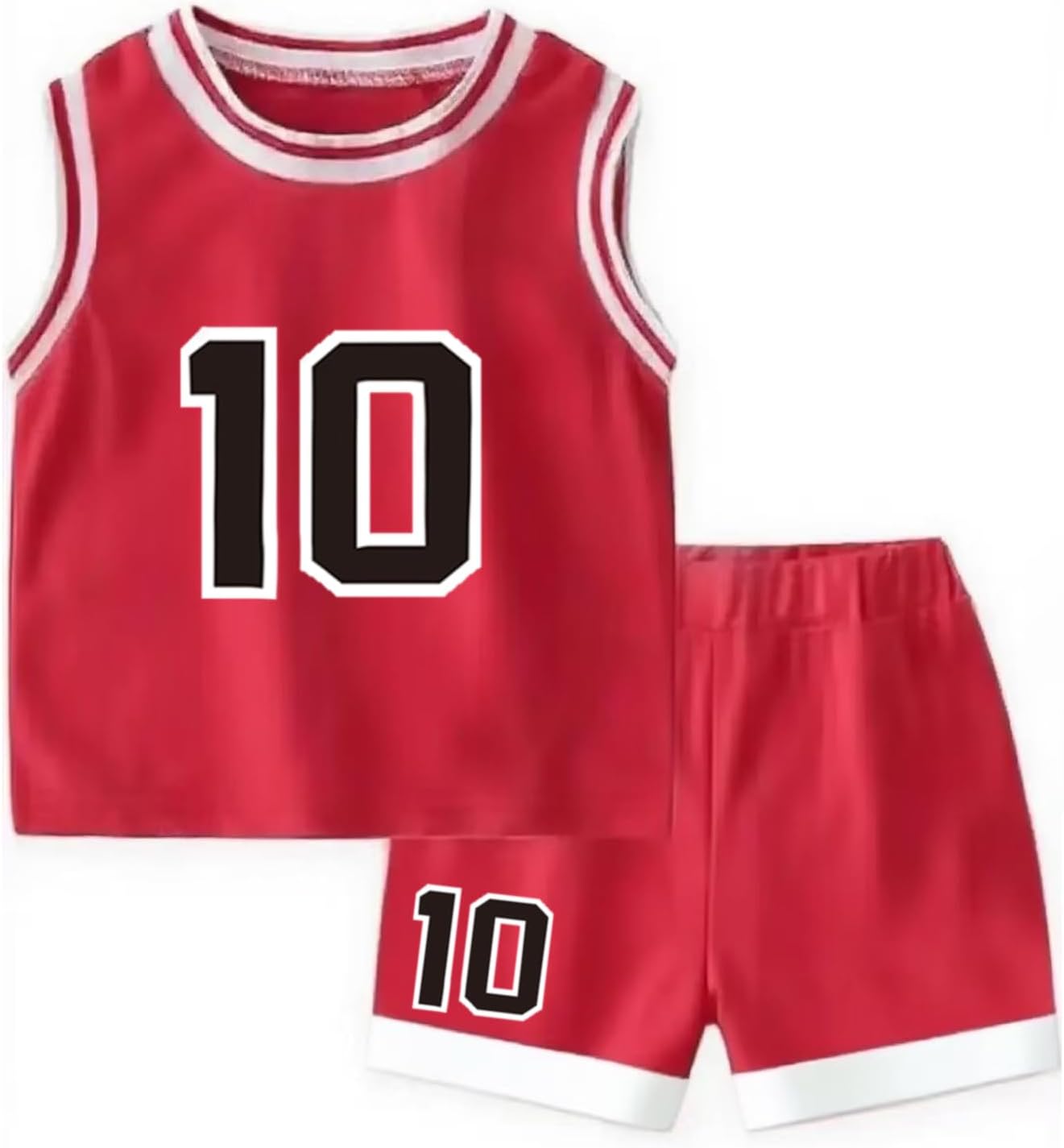 Kids Basketball Jerseys #10 Athletic Scrimmage Tank Top Shorts Sport Sets for 5-12 Years Girls and Boys - Image 7