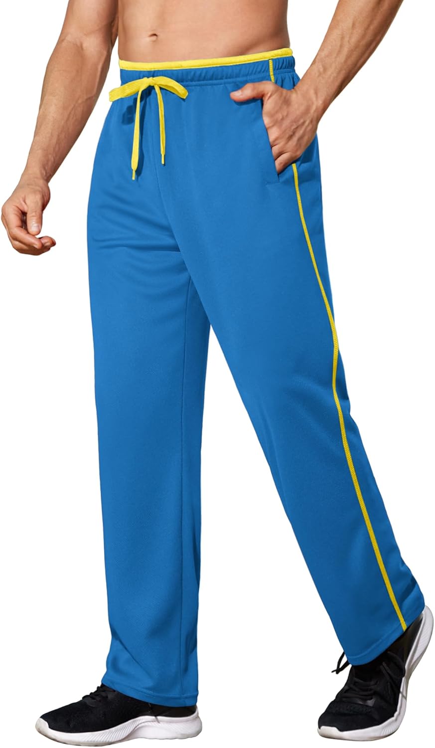 COOFANDY Mens Athletic Workout Pants Open Bottom Sweatpants Mesh Gym Pants for Runnning, Training,Casual - Image 6