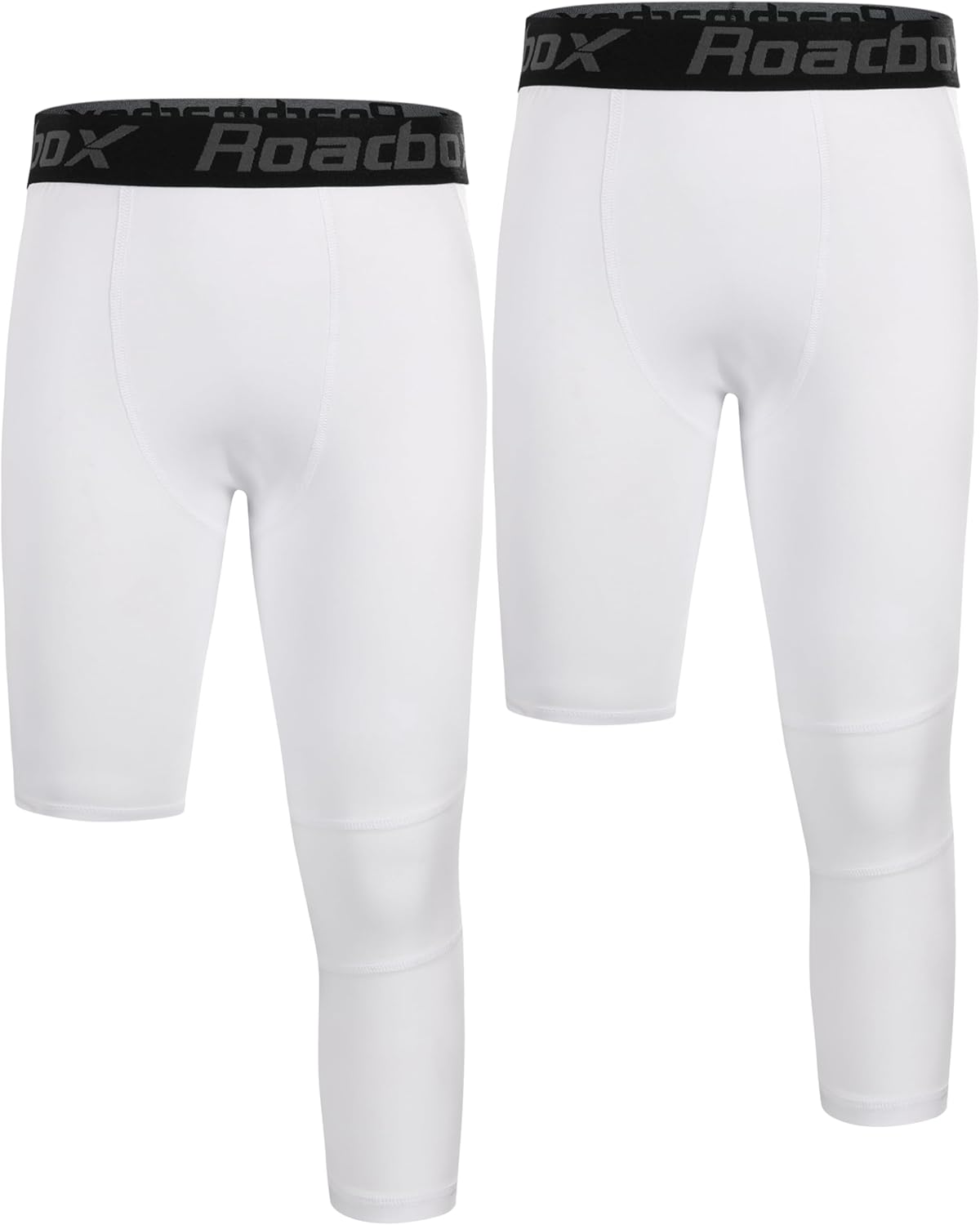 Roadbox Boys One Leg Compression Pants, 2Pack 3/4 Athletic Basketball Leggings, Youth Sports Baselayer Tights - Image 11