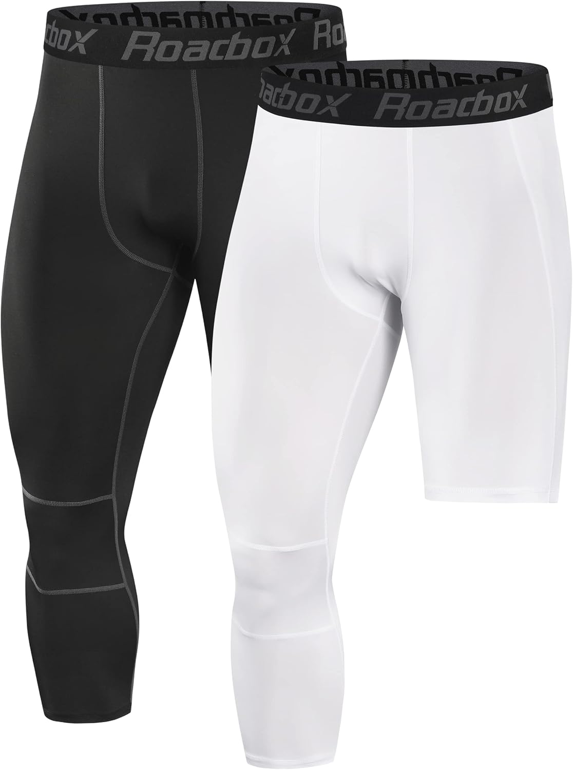 Roadbox Men's One Leg Compression Tights Pants, 3/4 Basketball Football Single Leg Leggings, Athletic Base Layer Underwear - Image 13