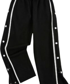 Boy's Striped Side Snap Wide Leg Sweatpants Bowknot Elastic Waist Sports Pants Trousers