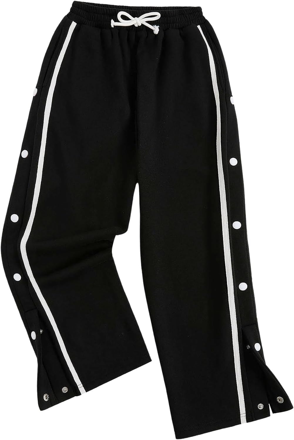 Boy's Striped Side Snap Wide Leg Sweatpants Bowknot Elastic Waist Sports Pants Trousers