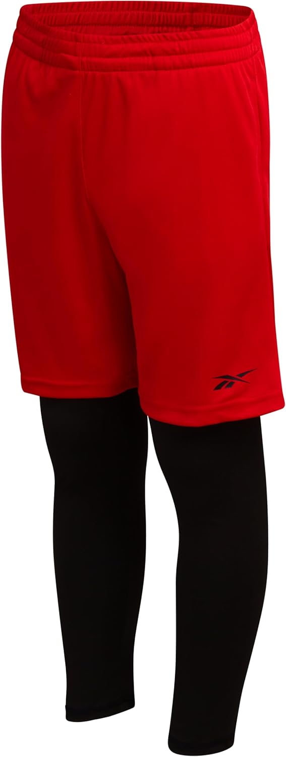 Reebok Boys Basketball Shorts with Leggings - 2-in-1 Boys Athletic Shorts with Inner Compression Pants, Drawstring & Pockets - Image 10