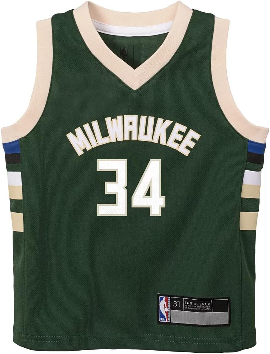 Giannis Antetokounmpo Milwaukee Bucks NBA Toddler Boys 2-4 Green Icon Edition Player Jersey - Image 6