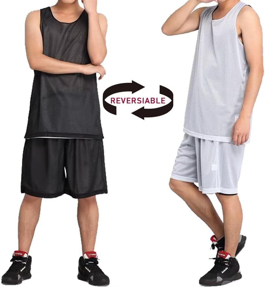 Men's Reversible Basketball Jersey Blank Mensh Jersey Team Uniform Custom Basketball Shirts XS-XXL - Image 2