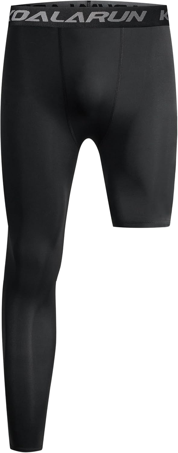 One Leg Compression Tights Full Length for Basketball Single Leg Long Pants Sports Base Layer Leggings 1-2 Pack - Image 7