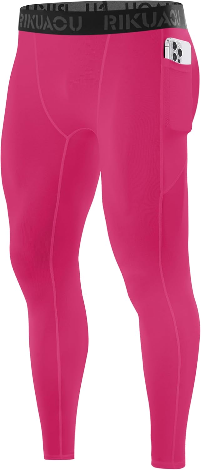 Men’s Compression Pants Running Leggings Athletic Base Layer Workout Tights with Pockets for Sports Basketball - Image 8