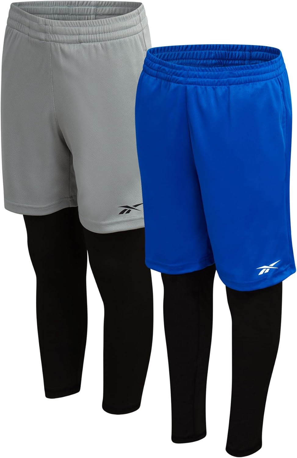 Reebok Boys Basketball Shorts - 2 Pack 2-in-1 Boys Athletic Shorts for Running with Compression Leggings Pockets & Drawstring - Image 9