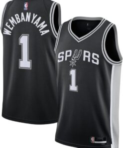 Victor Wembanyama San Antonio Spurs NBA Kids Youth 8-20 Black Icon Edition Swingman Jersey